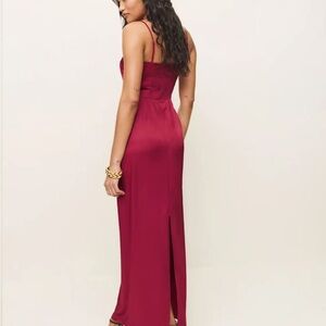 Reformation Frankie Satin Dress Rubies